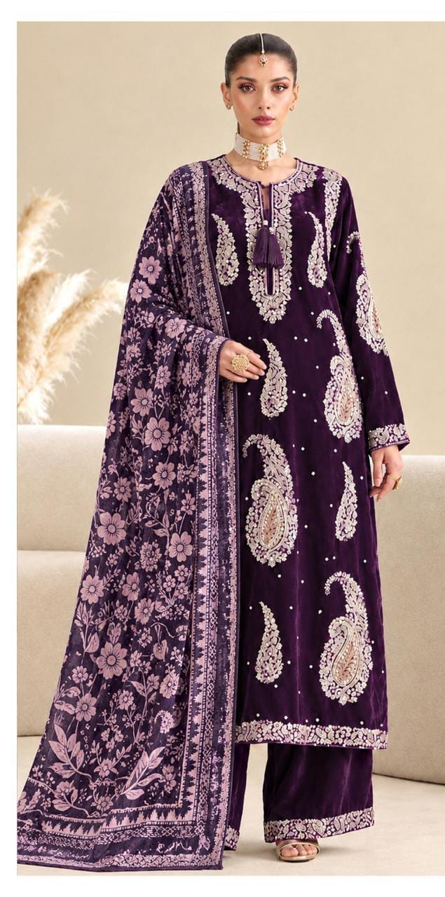 Premium 3-Piece Embroidered Dhanak Collection