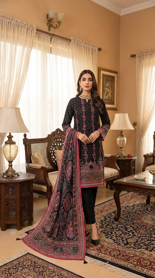 Bareeze brand  Ladies 3 Piece Lawn Suit – Unstitched – Summer Collection